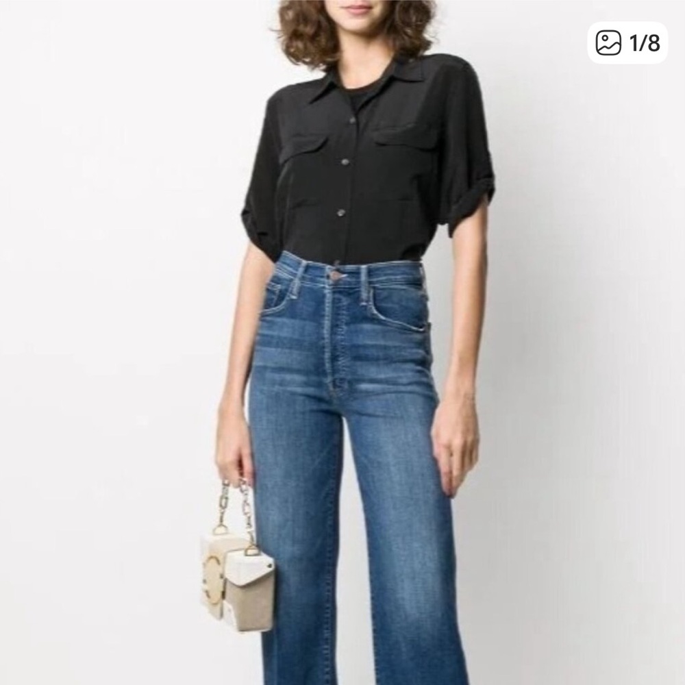 Equipment Black Button Down silk Shirt
